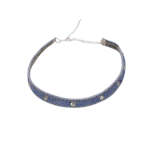 Chocker en denim - Blanc