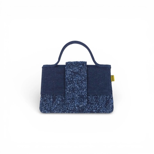 Sac Bambino femme en jeans et cuir - Jeans Bleu Foncé